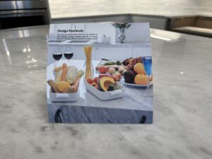 marble kitchen island in Laguna Beach home protected with MORE AntiEtch resisting etching from wine and citrus during entertaining