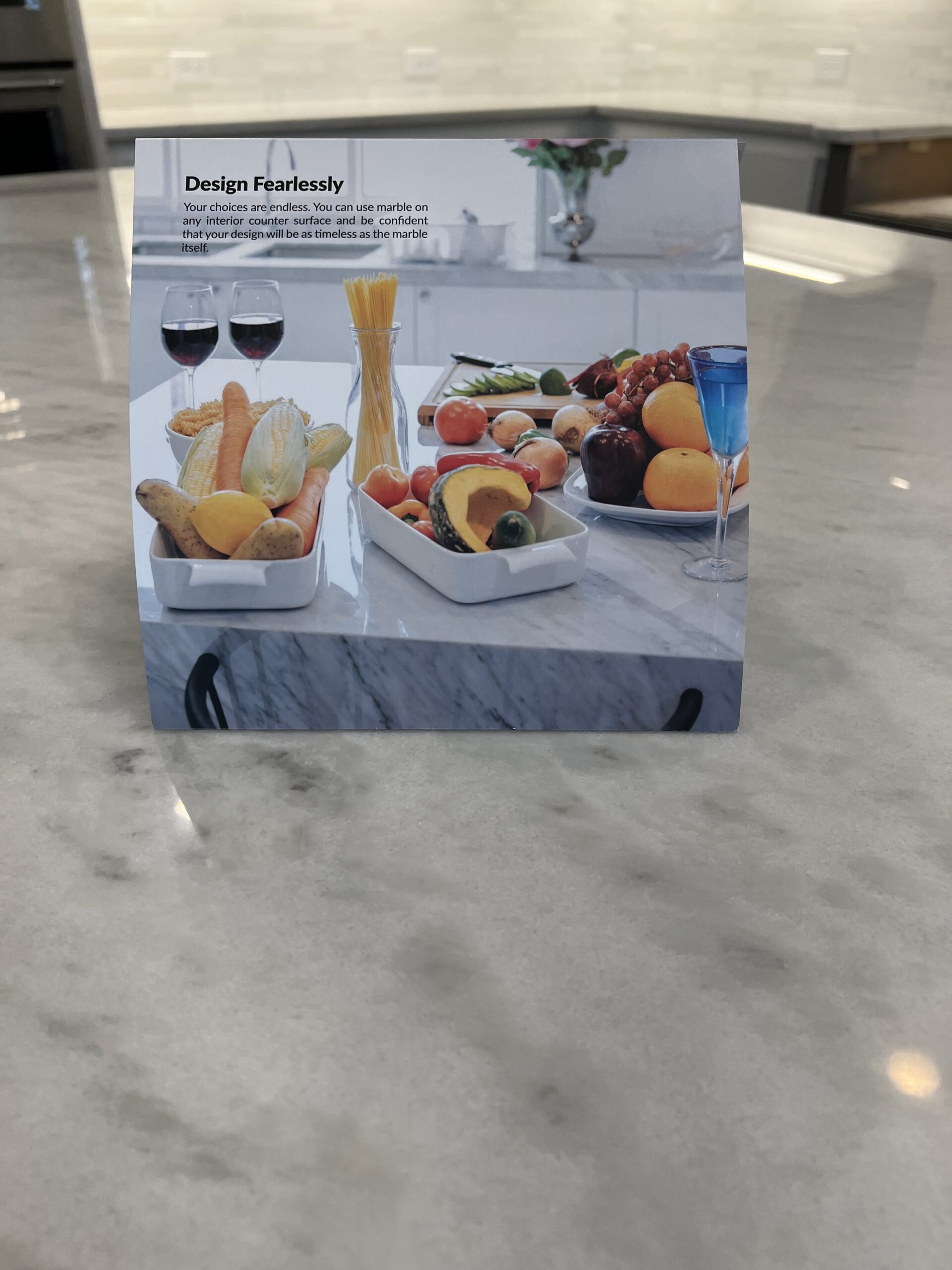 MORE AntiEtch marble countertop protection in Newport Coast CA kitchen island resisting etching from acidic spills