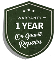 One-year warranty badge for Sureshine’s granite crack repair services