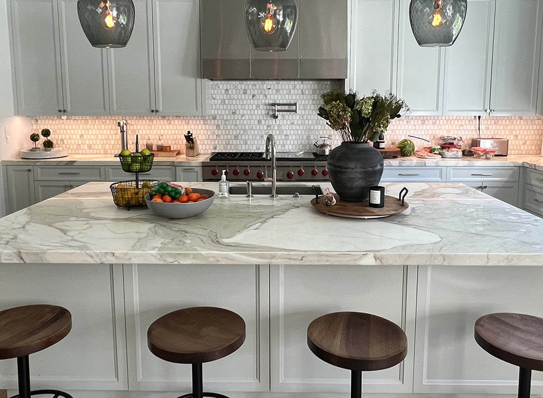 Matte finish kitchen counter with AntiEtch® protection applied by Sureshine