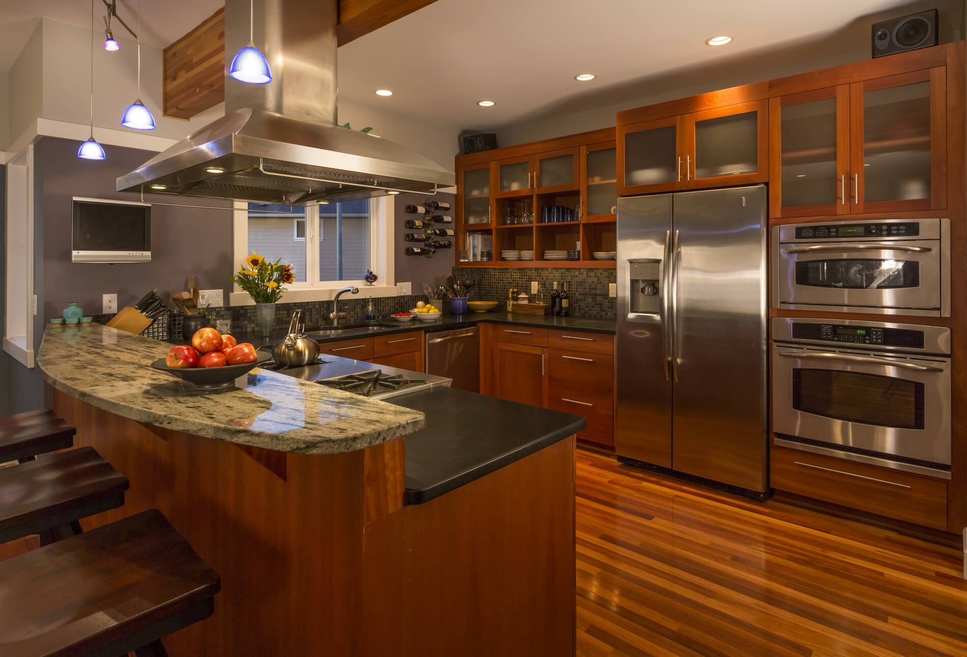 Marble kitchen counters expertly cleaned, polished, and sealed by Sureshine