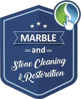 Badge for marble and stone cleaning and restoration services by Sureshine